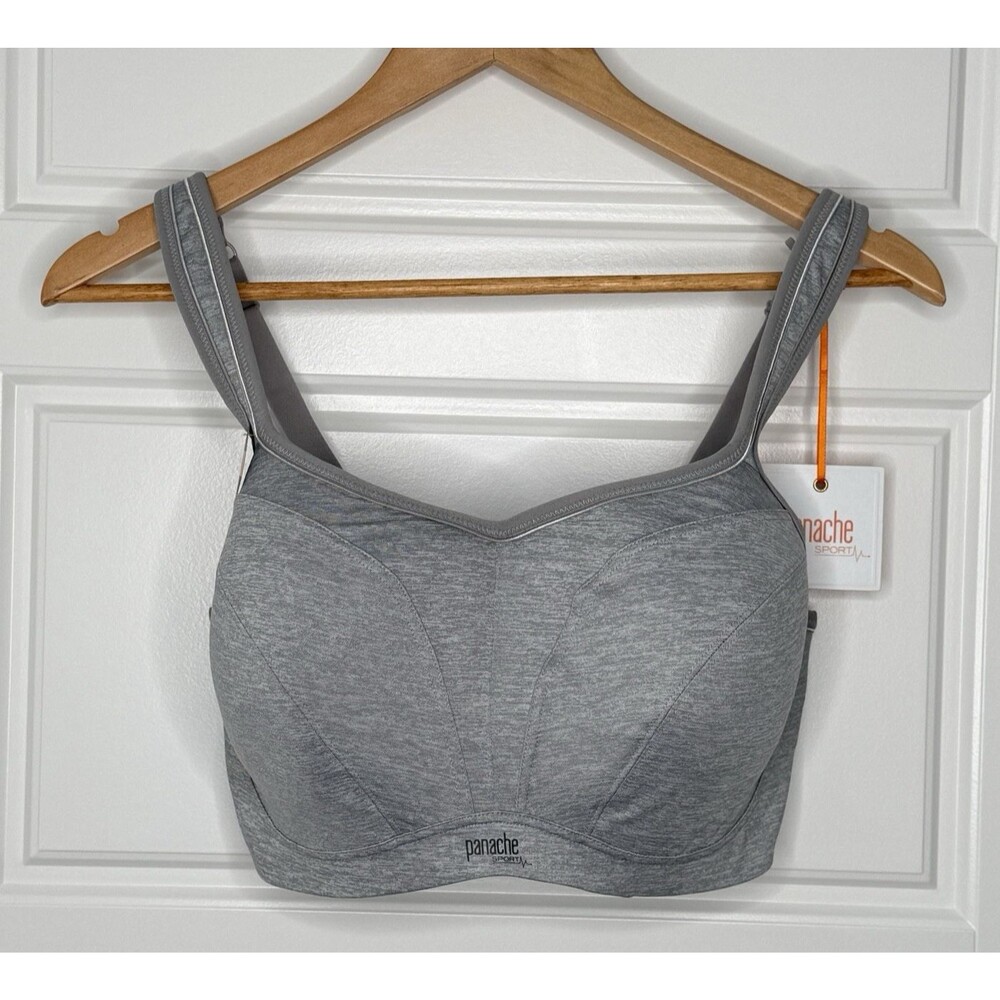 Panache 5021 Sports Bra Gray Marl NWT 34B-34J US Underwire High Impact